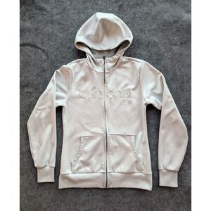 Burton Snowboard Gear Dryride Hoodeed Sweater Jacket Womens M Full Zip Gray